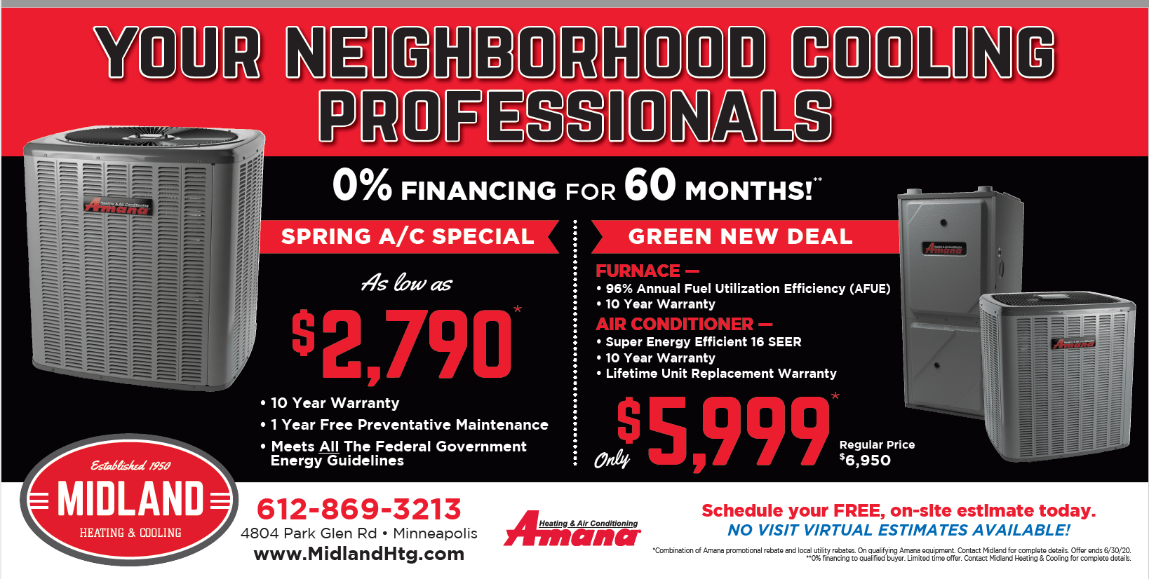 HVAC Specials Minneapolis, MN Midland Heating & Cooling