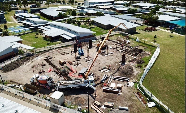 Aerial View With Truck Crane on The Construction Site — Bampak In Coolum Beach QLD