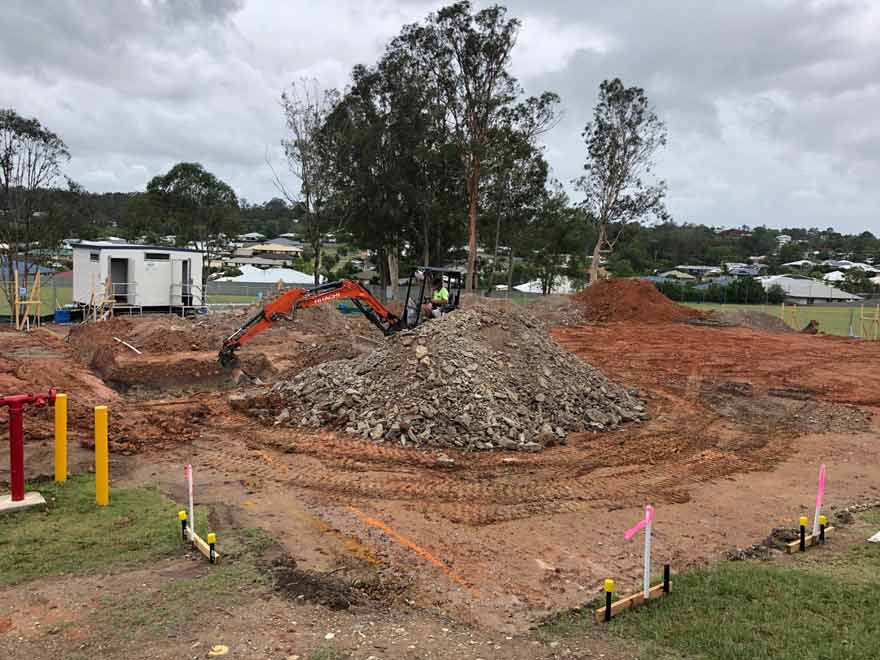 Digging on The Construction Site With Excavator — Bampak In Coolum Beach QLD