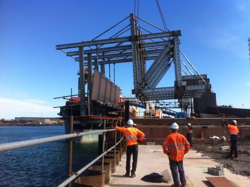 Lifting Heavy Metal Formwork at the Port — Bampak In Coolum Beach QLD
