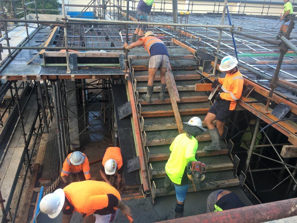 Pouring Concrete Cement on The Stairs and The Second Floor — Bampak In Coolum Beach QLD