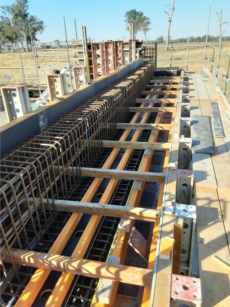 Constructing a Bridge with Steel Bar and Wood Frame for Superior Concreting Services — Bampak In Coolum Beach QLD