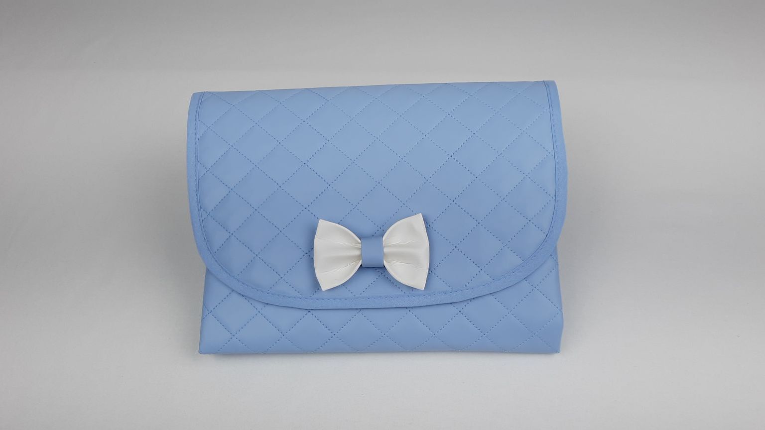 MUDA FRALDAS LAÇO PELE SINTÉTICA ACOLCHOADA COR AZUL