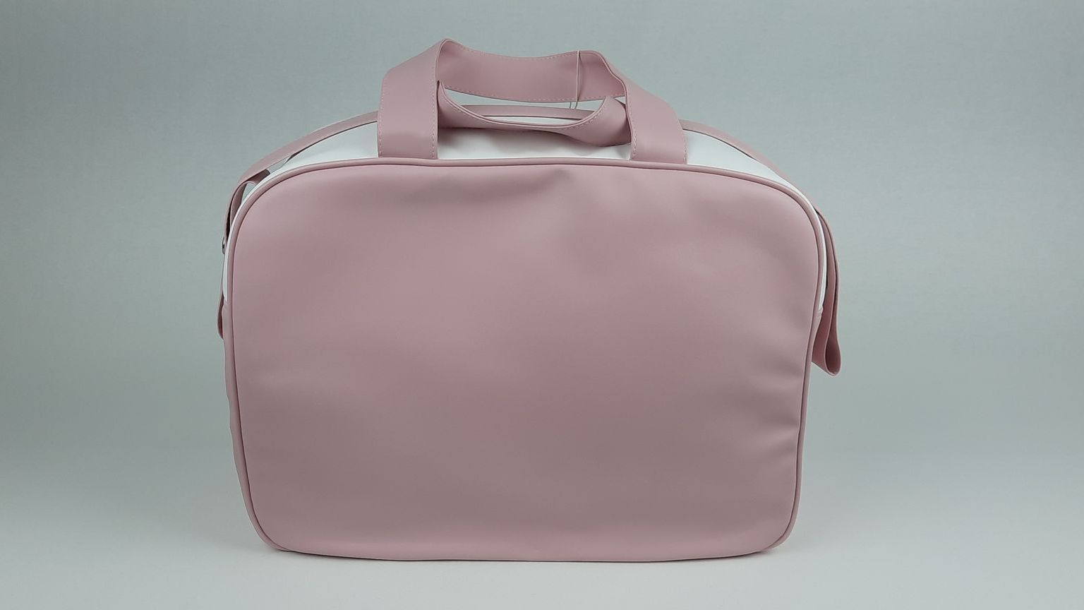 SACO MATERNIDADE NV6 PELE SINTÉTICA LISA COM BORDADO COROA COR ROSA