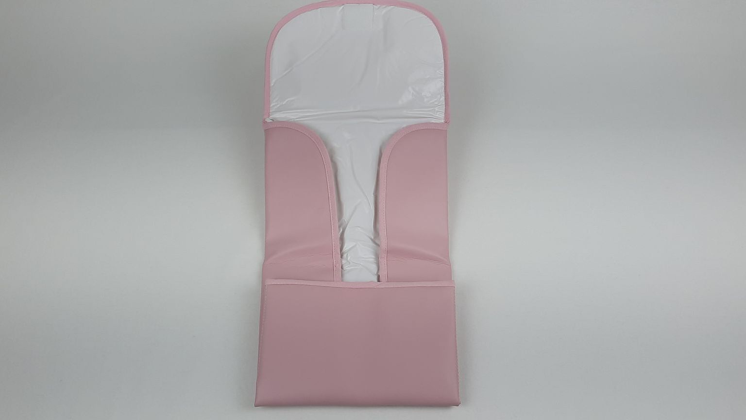 MUDA FRALDAS PELE SINTÉTICA LISA COM BORDADO COR ROSA 