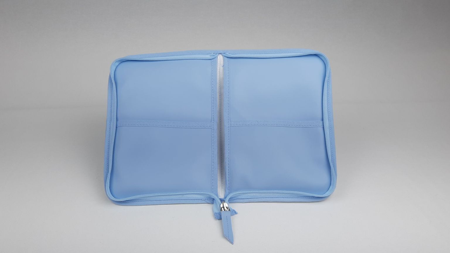 PORTA DOCUMENTOS PELE SINTÉTICA  LISA COM LAÇO COR AZUL