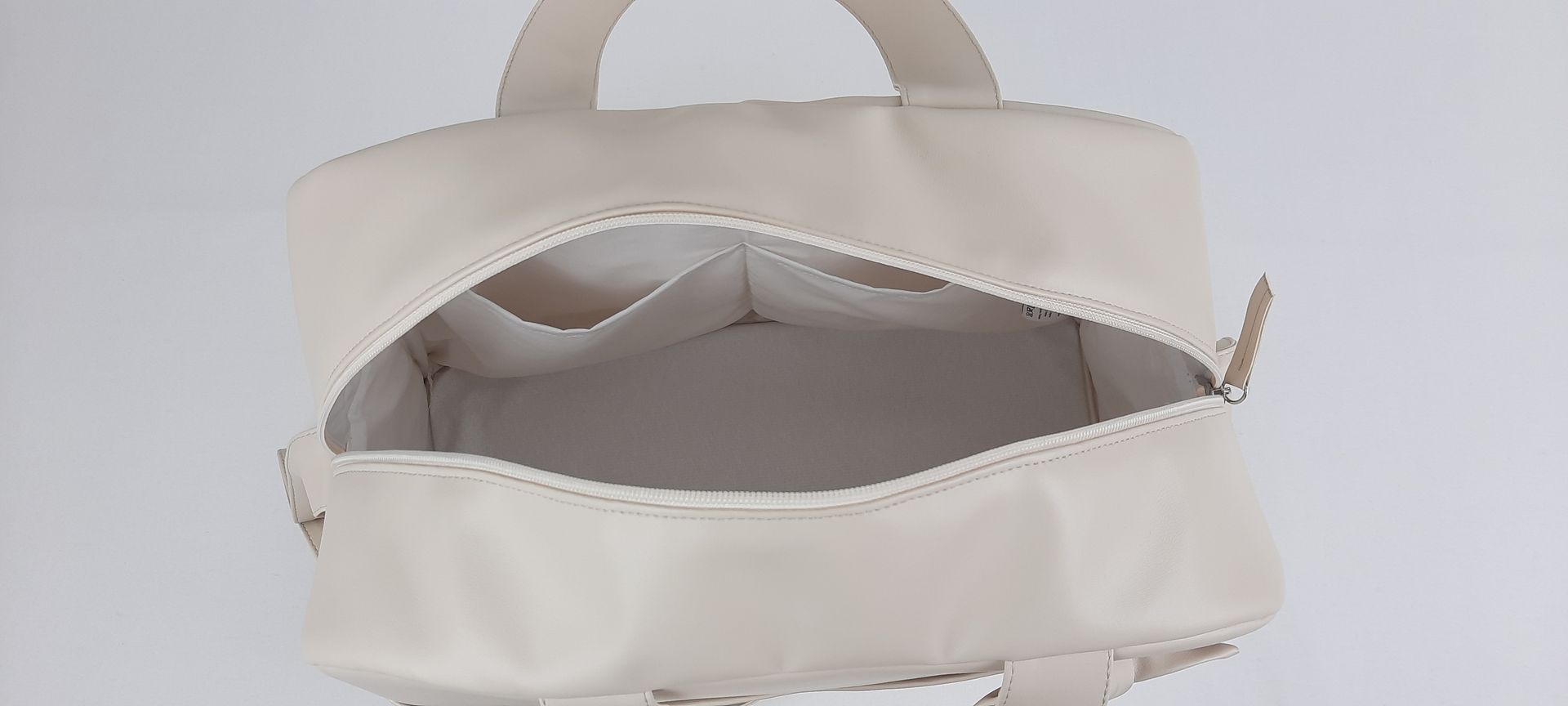 SACO MATERNIDADE NV4 PELE SINTÉTICA  LISA COM LAÇO COR BEGE