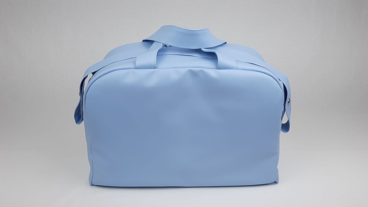 SACO MATERNIDADE NV4 PELE SINTÉTICA  LISA COM LAÇO COR AZUL 