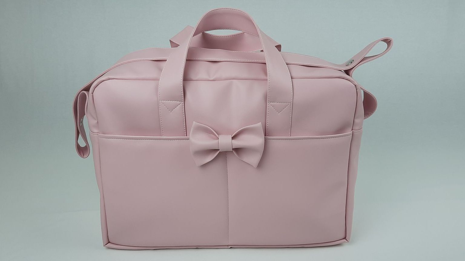 SACO MATERNIDADE PELE SINTÉTICA LAÇO COR ROSA REF: NL405