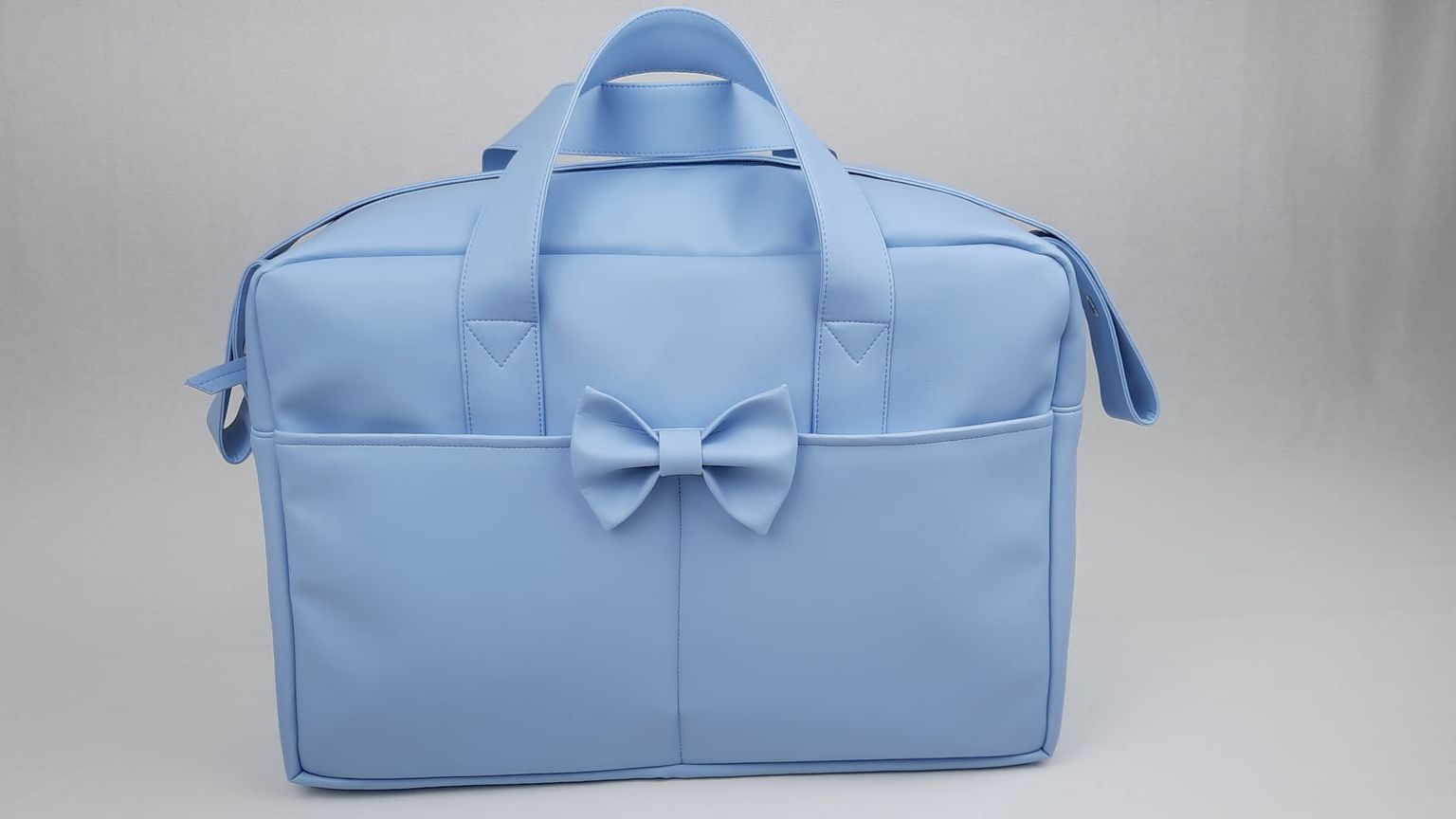 SACO MATERNIDADE PELE SINTÉTICA LAÇO COR AZUL REF: NL405