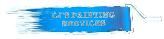 Logo for CJ's Painting Services: a blue paint roller with text on the blue background.