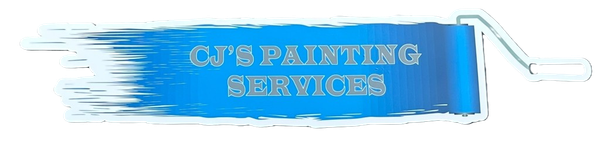 Logo for CJ's Painting Services: a blue paint roller with text on the blue background.