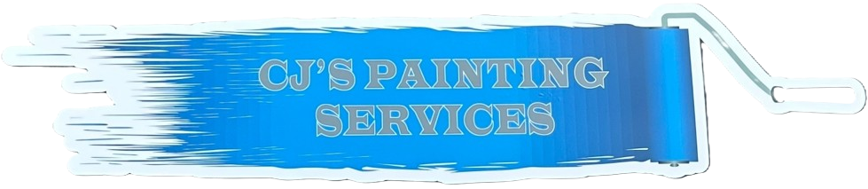 Logo for CJ's Painting Services: a blue paint roller with text on the blue background.