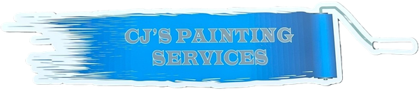 Logo for CJ's Painting Services: a blue paint roller with text on the blue background.