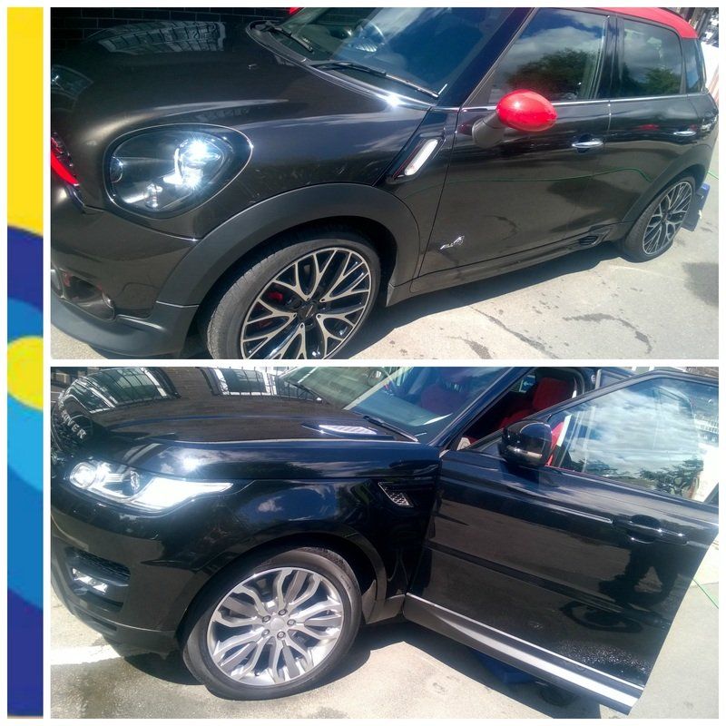 Car left wheel cleaning