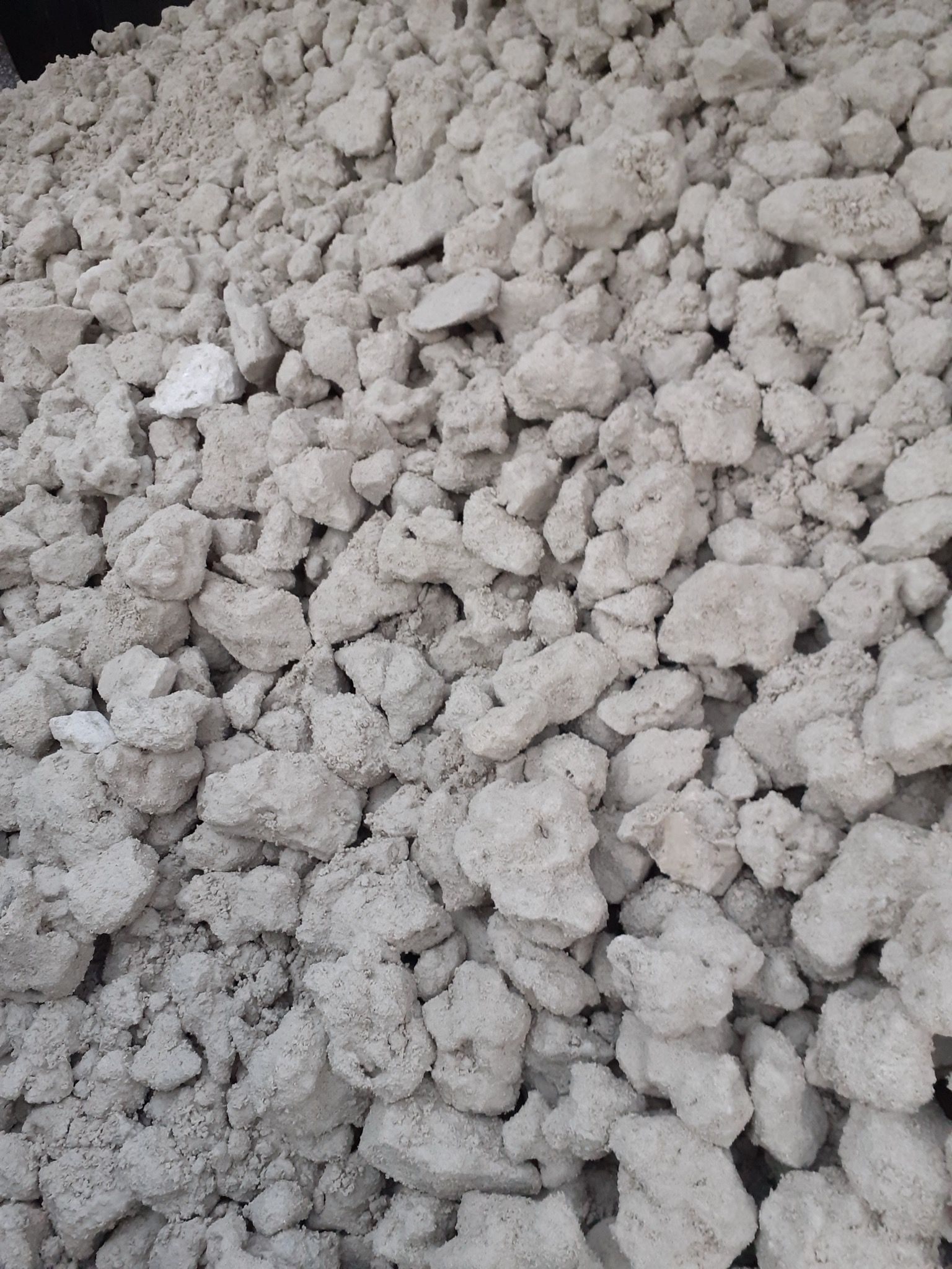 A pile of white rocks sitting on top of each other.