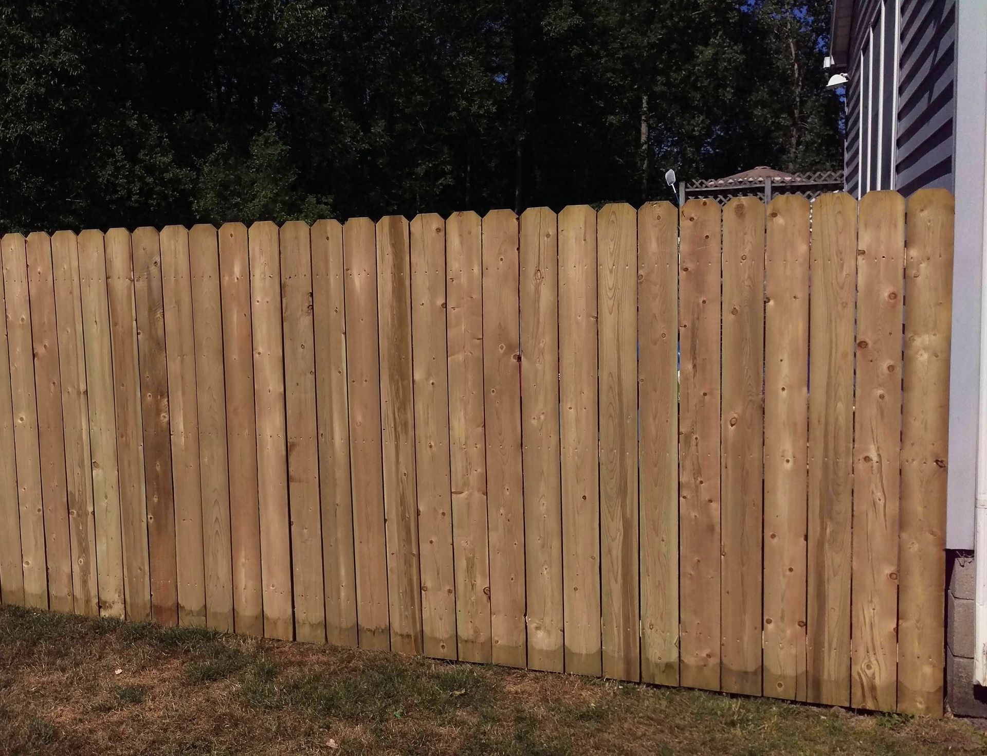 Wood fence installation in Delavan, NY by KKR Fencing
