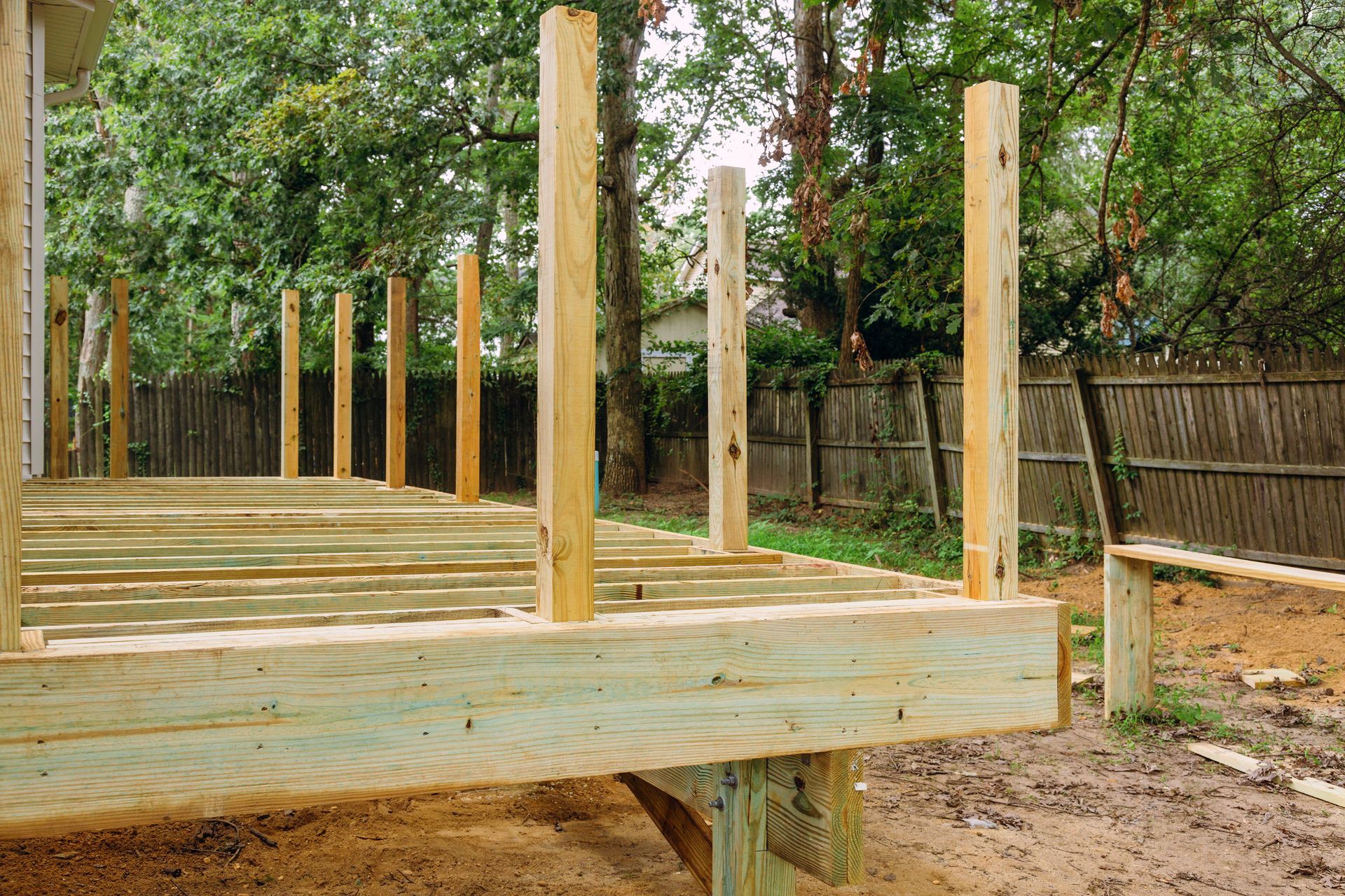 deck under construction by KKR worker 