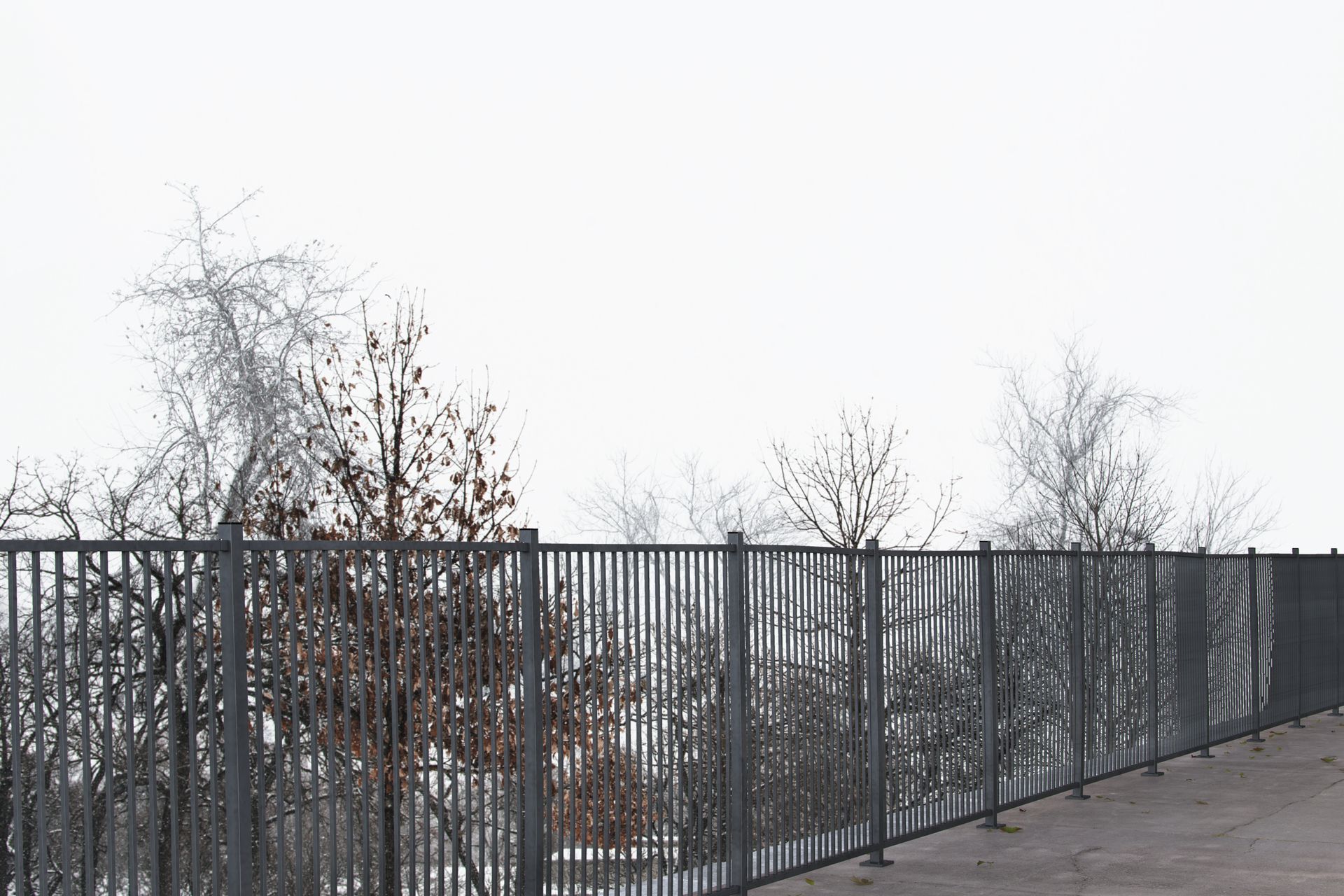 aluminum fence staying durable through tough winter in western NY