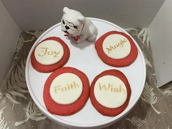 red and white cookies