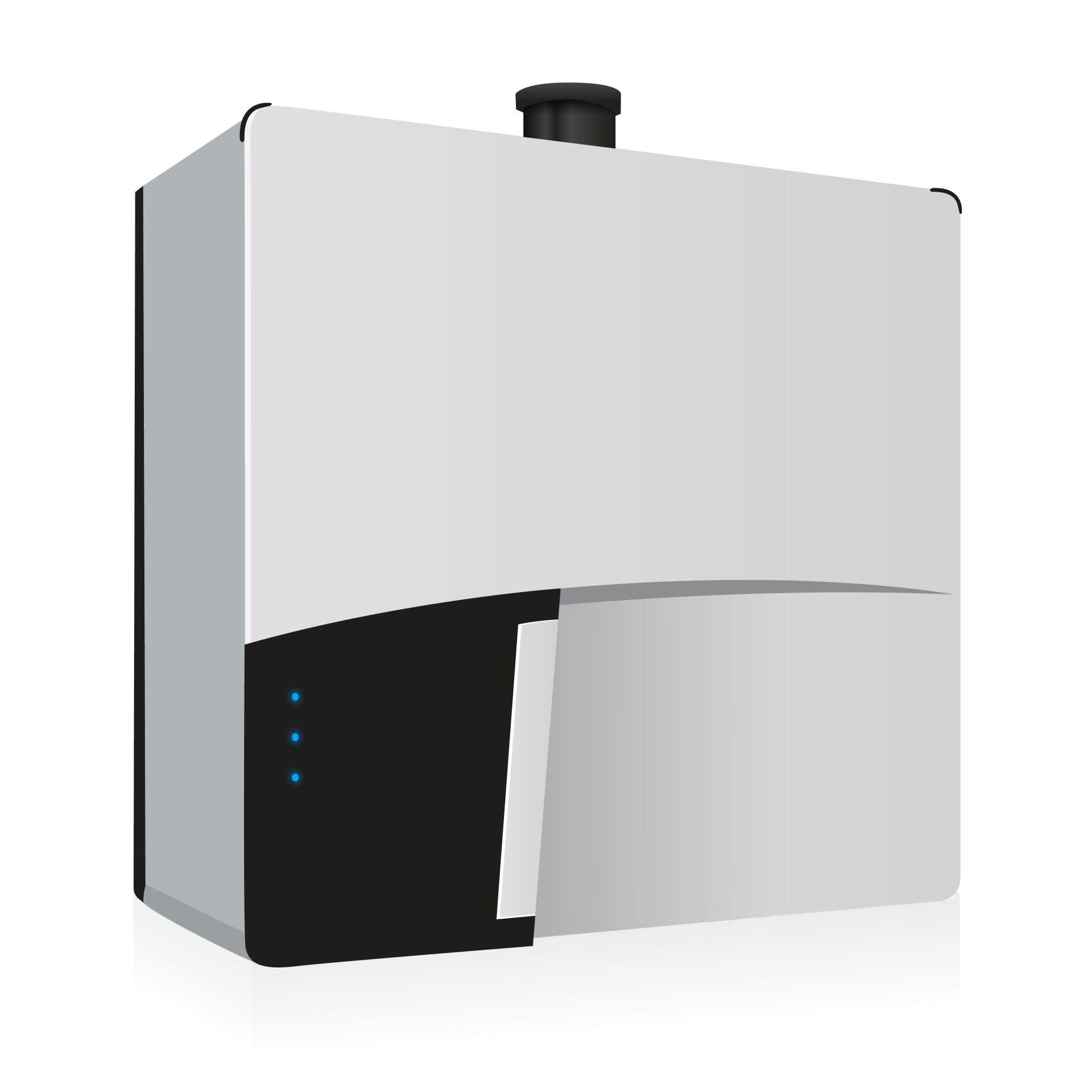 a cartoon illustration of a boiler on a white background .
