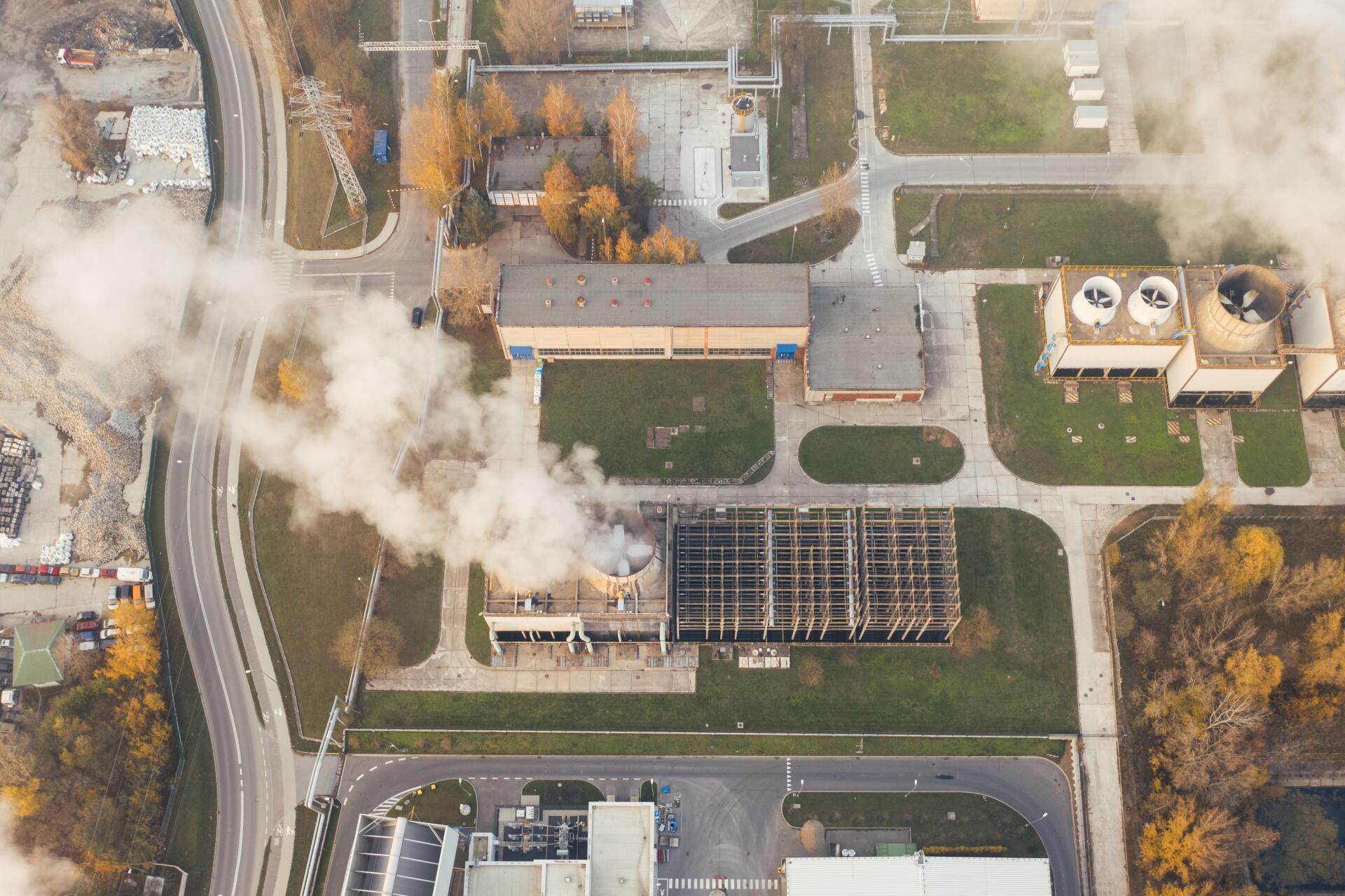 overhead view of industrial business's