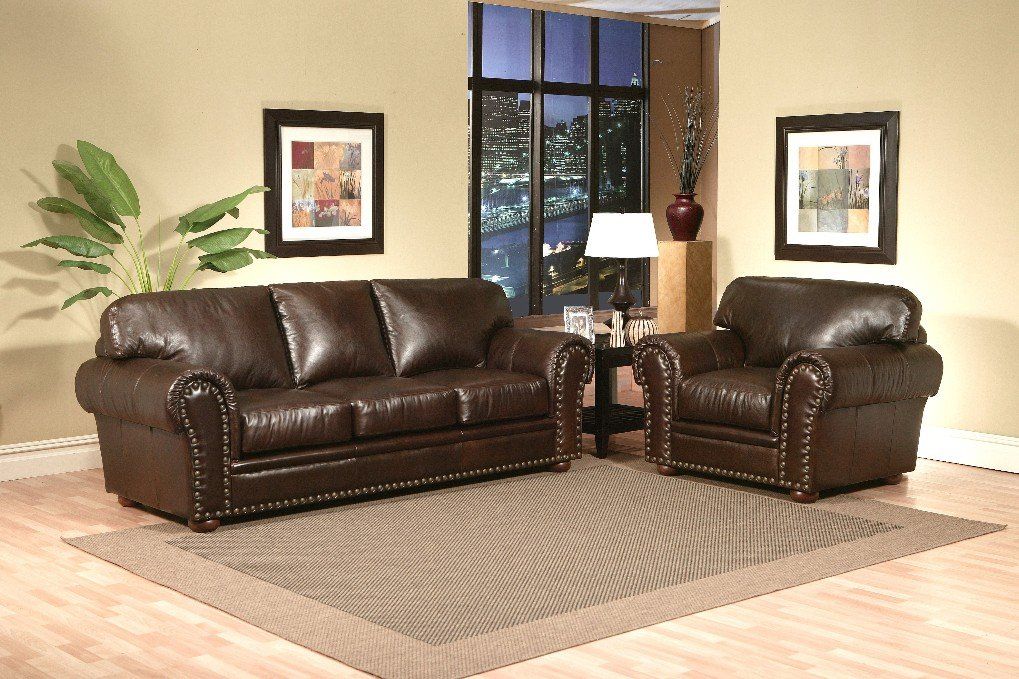 A brown couch and other leather furniture for The Villages, FL