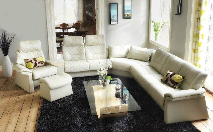 A gray couch and leather furniture for The Villages, FL