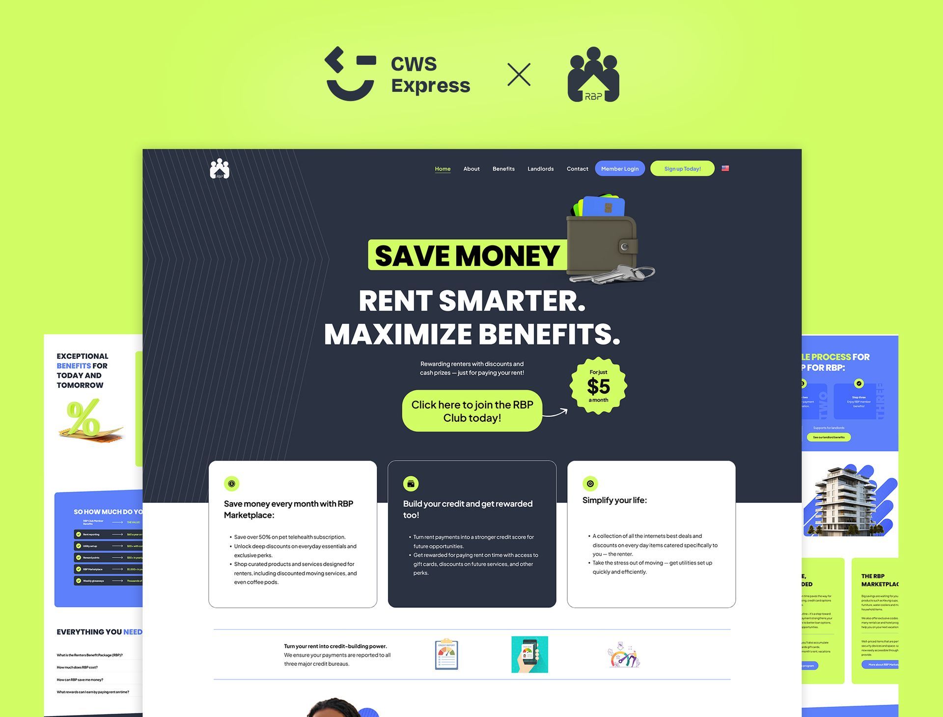 Renters Benefit Package Mock Up Website