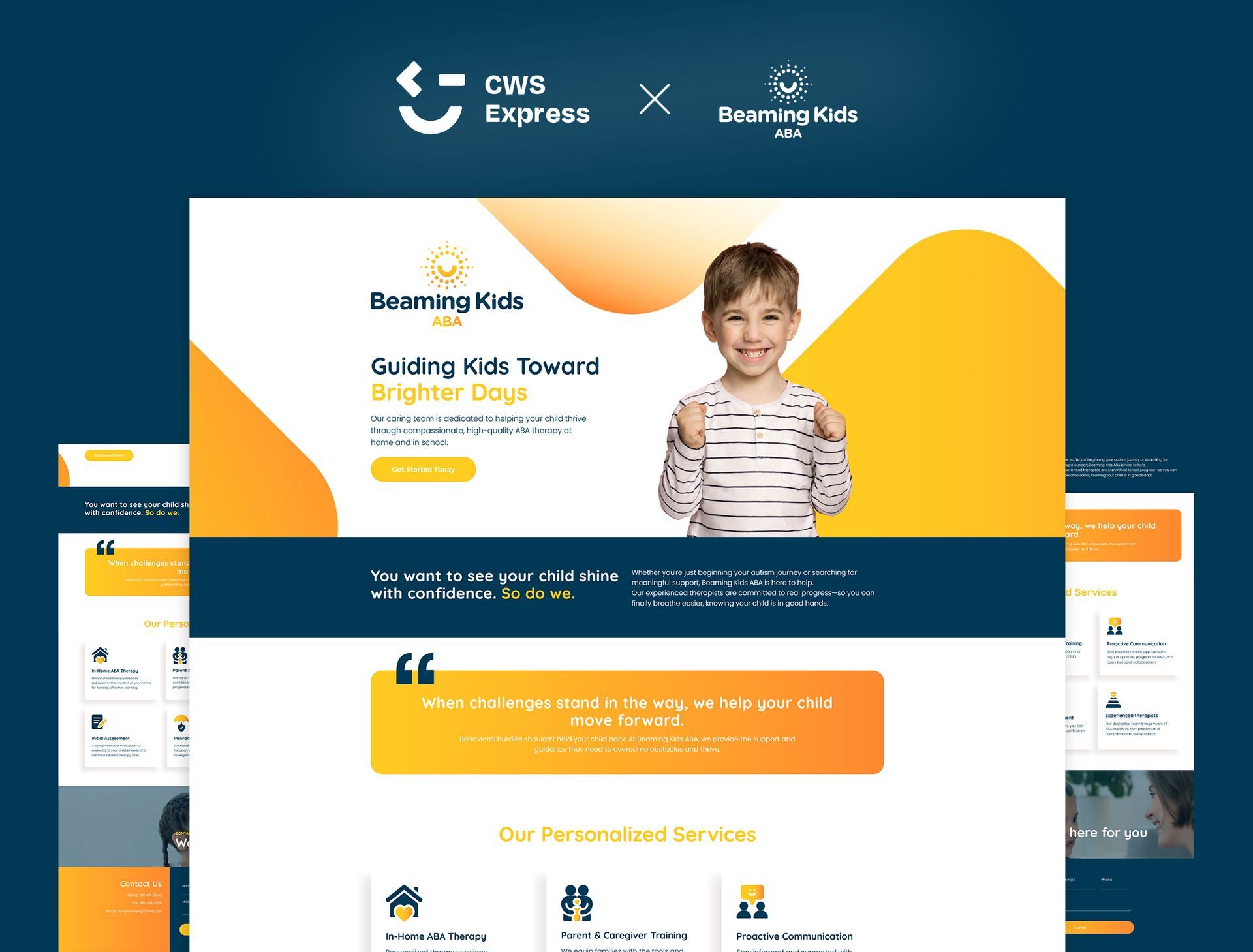Beaming Kids ABA Mock Up Website