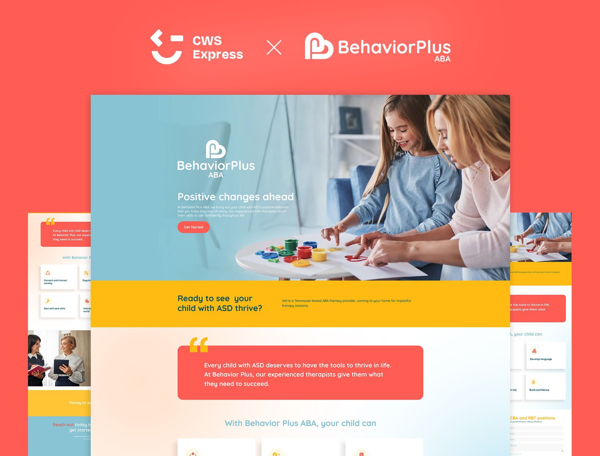 Behavior Plus ABA Mock Up Website