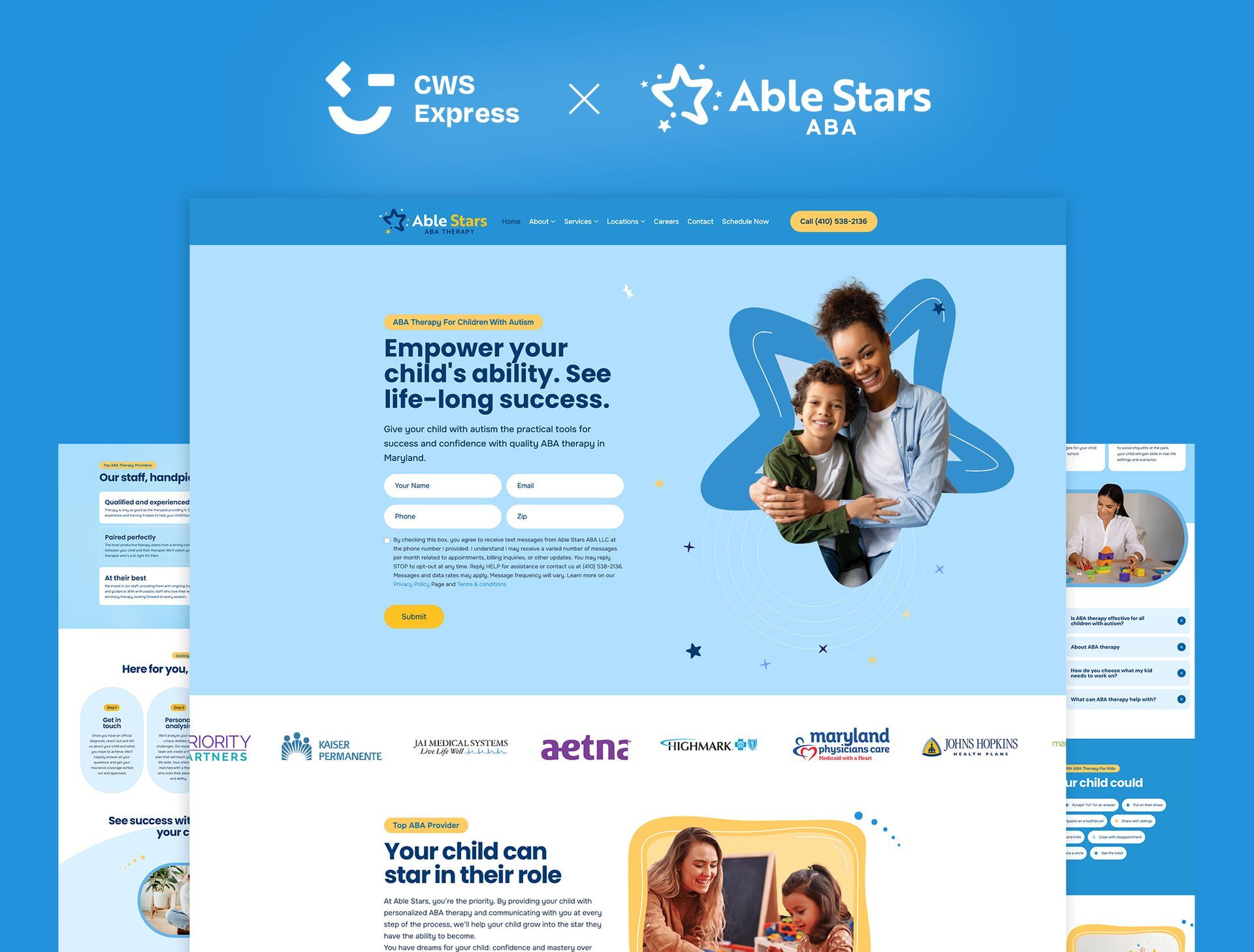 Able Stars ABA Mock Up Website