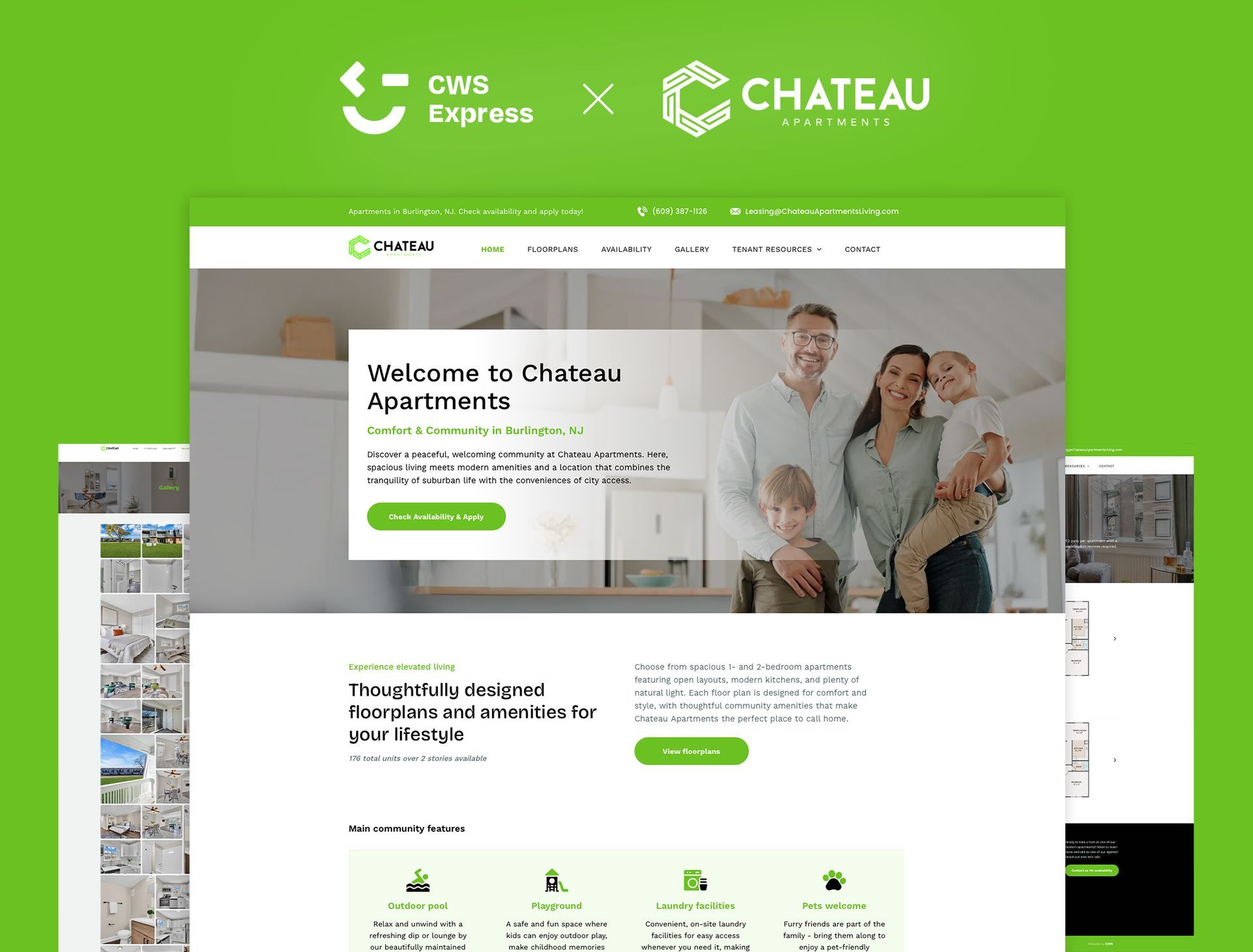 Chateau Apartments Mock Up Website
