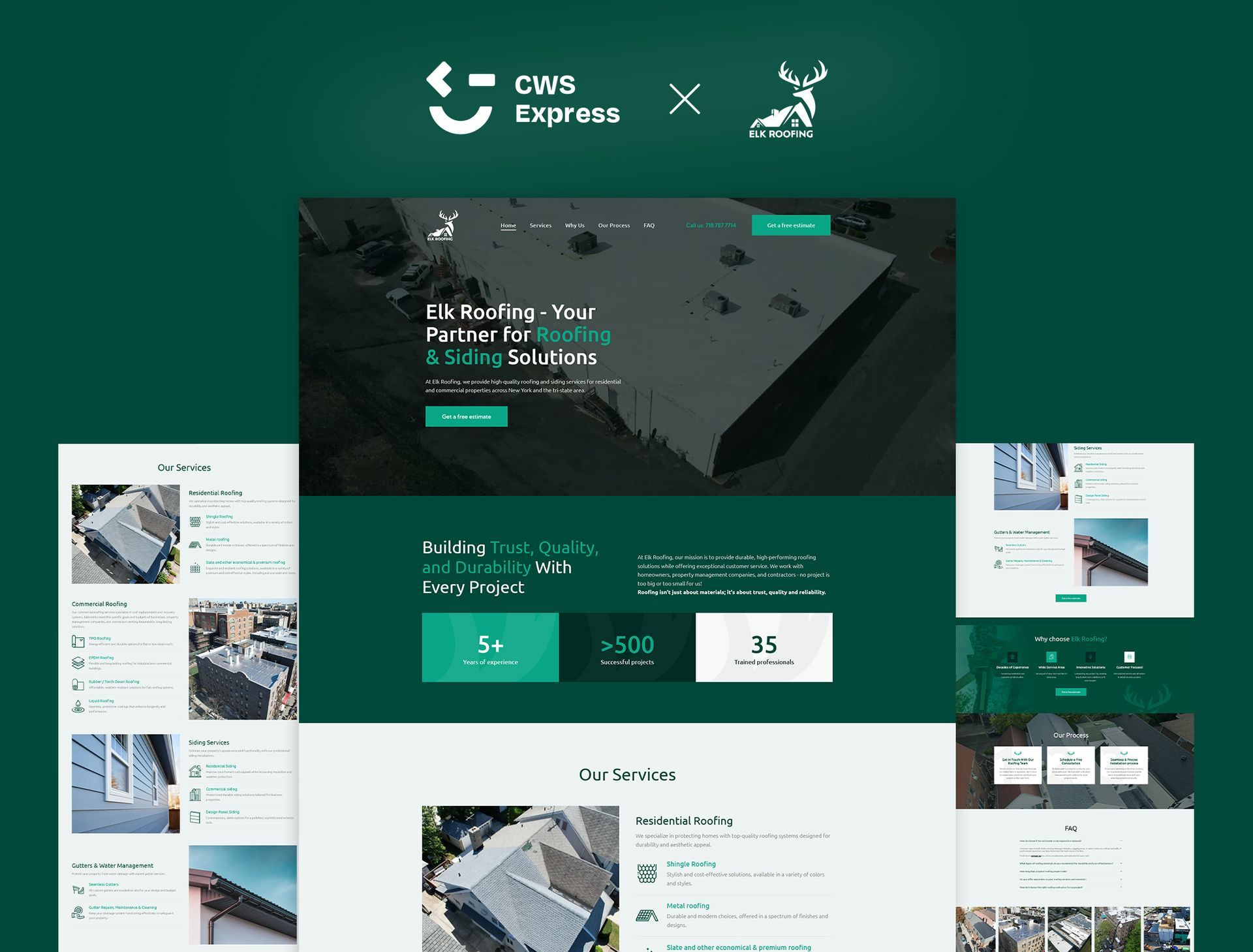 Elk Roofing Mock Up Website
