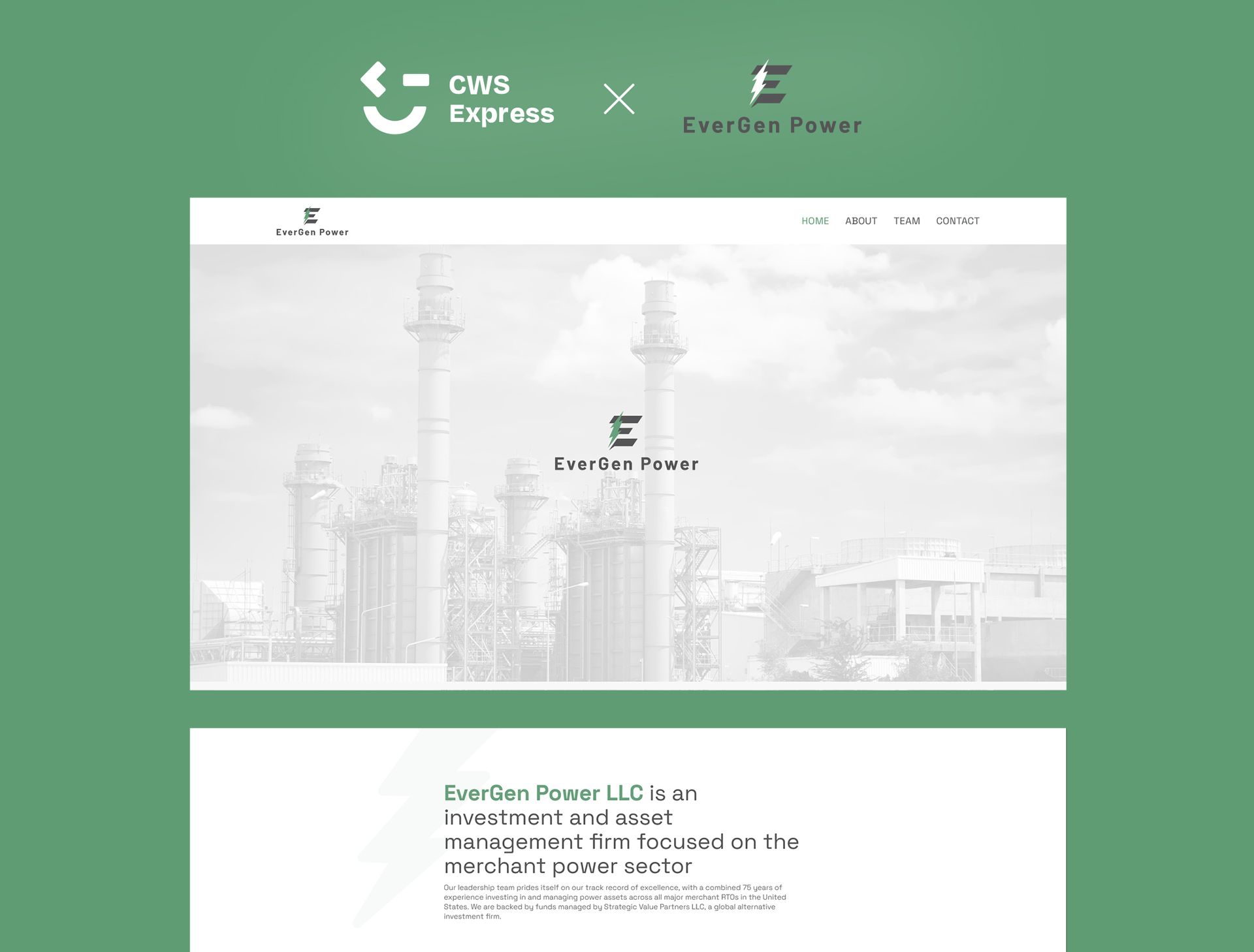 EverGen Power Mock Up Website
