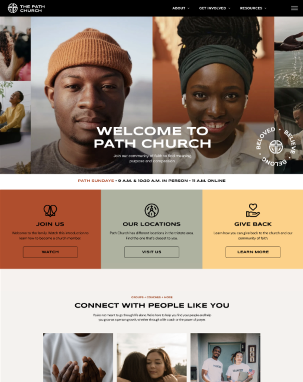 Church website mockup
