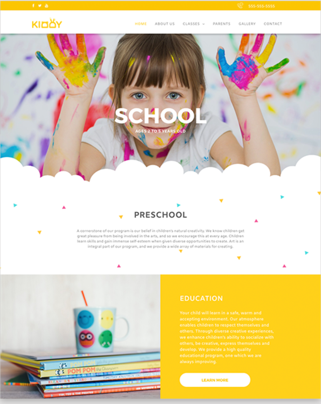 School / ABA Therapy website mockup