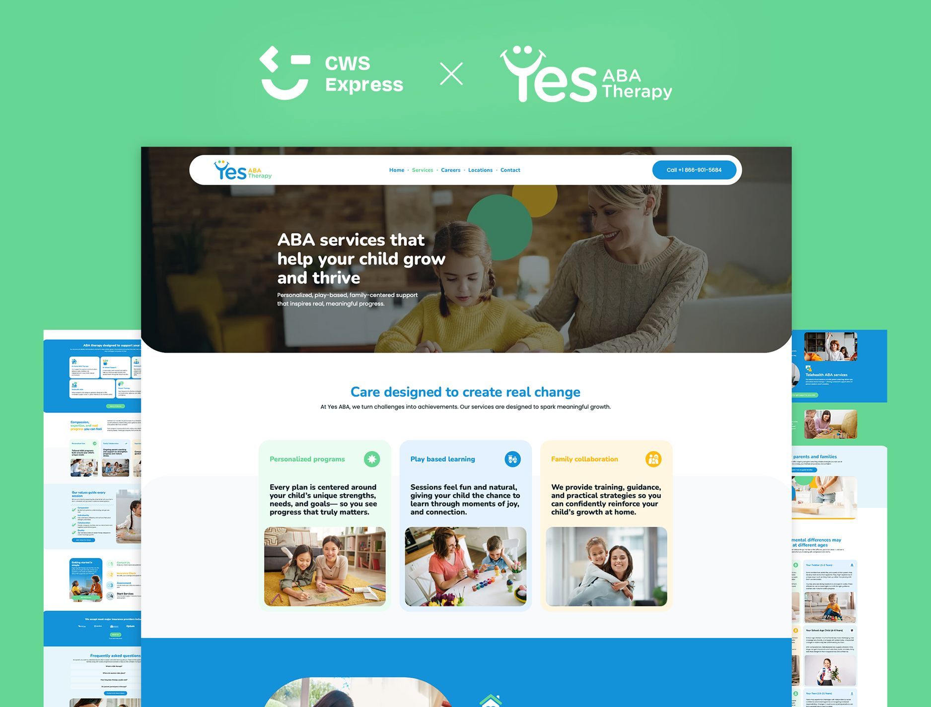 Yes ABA Therapy Mock Up Website
