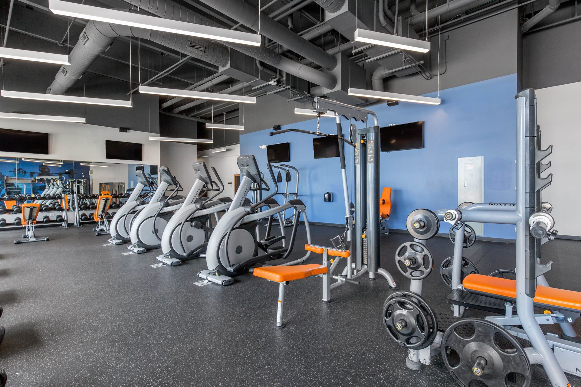 Deluxe fitness center at West Quad.