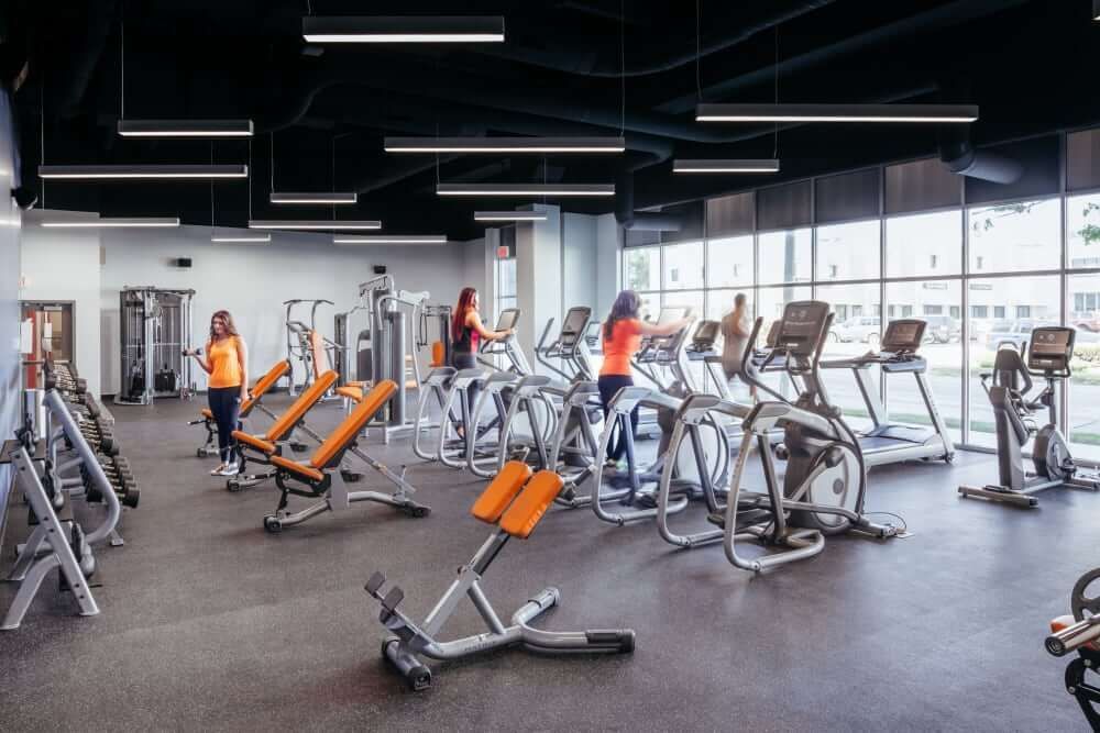 Deluxe fitness center at West Quad.