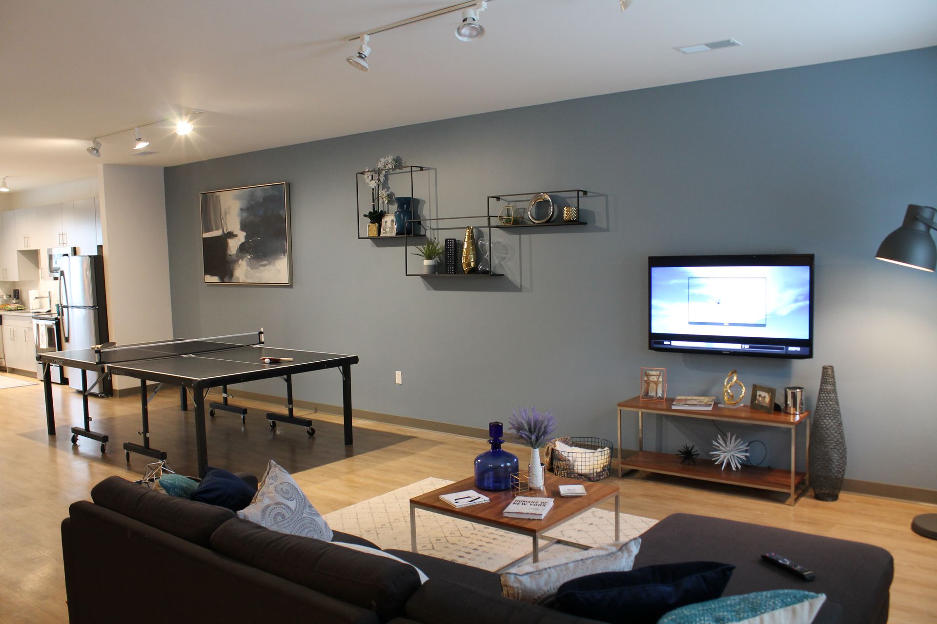 Mounted 50” Flat Panel Living Room at West Quad