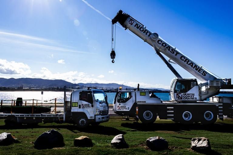 Large White Crane Is Parked On The Side Of The Road — North Coast Cranes In Coffs Harbour, NSW