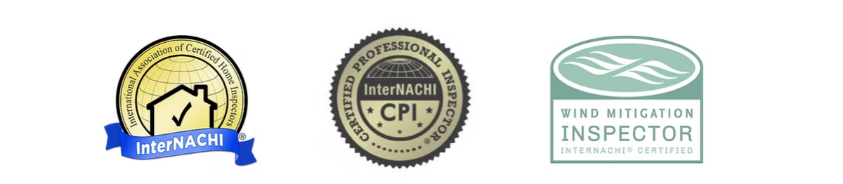 Logos for home inspection certifications.