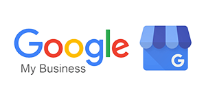 Google My Business logo: Google text and a store icon.