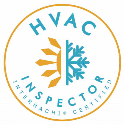 A logo for a hvac inspector that is certified