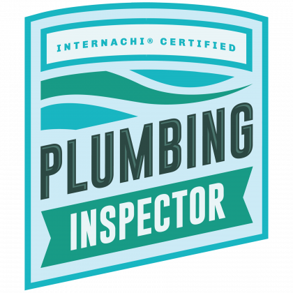 A logo for a plumbing inspector that is certified