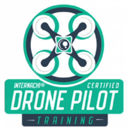 A logo for a certified drone pilot training course