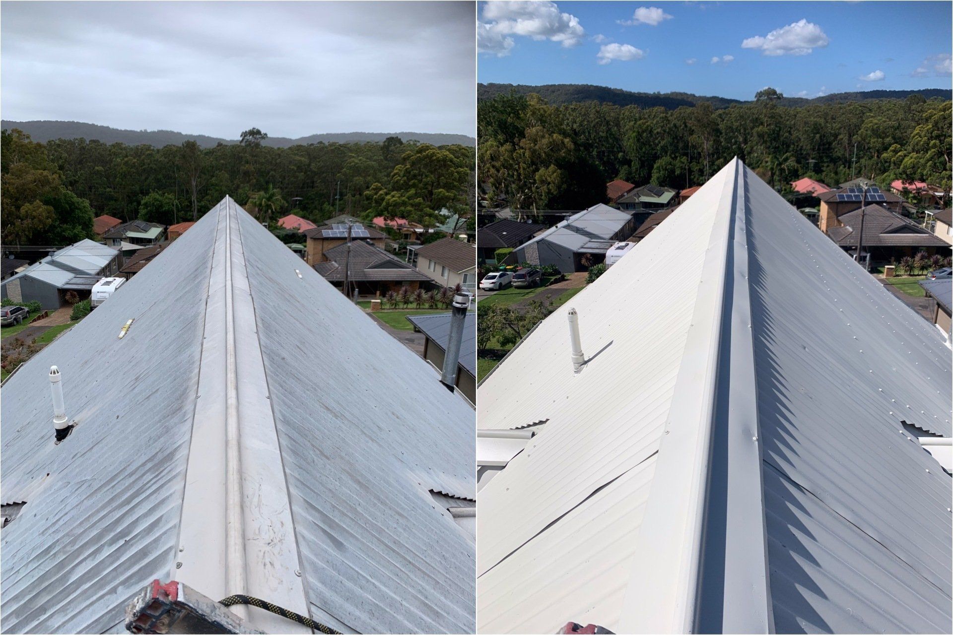 Roof painting - before & after