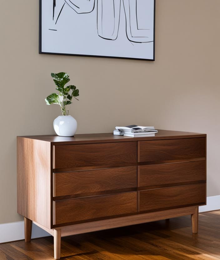 Cherry dresser with six drawers and classic design. This craftsmanship piece would enlighten any room in any century.