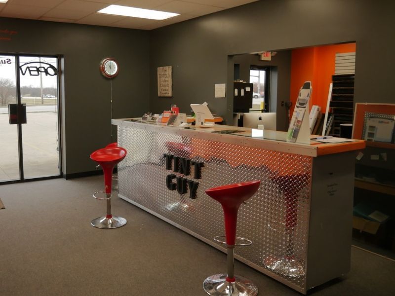 Tint Guy front desk and showroom in Fairfield, Ohio... trusted Llumar paint protection film installers for the Cincinnati Tri-State area.